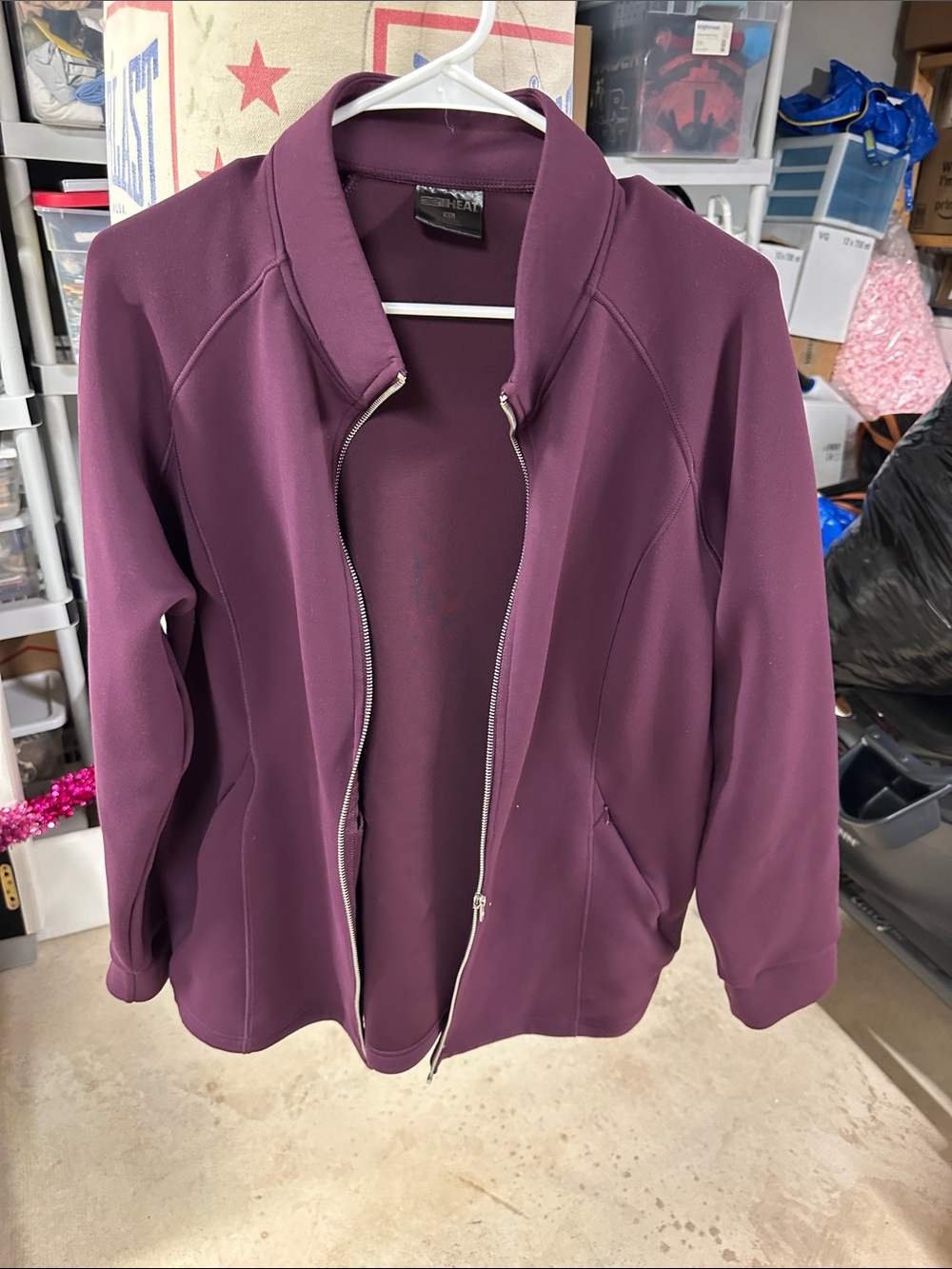 Express Women’s Plum Utility Jacket with Zip Front